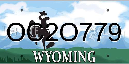 OC2O779 Wyoming License Plate