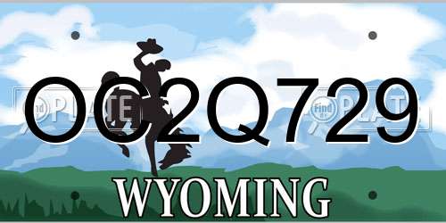 OC2Q729 Wyoming License Plate