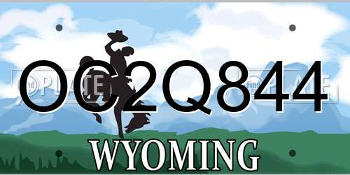 OC2Q844 Wyoming License Plate