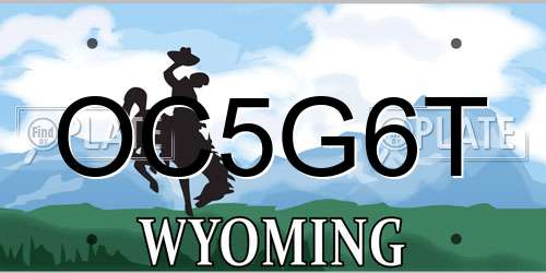 OC5G6T Wyoming License Plate