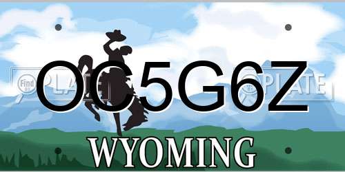 OC5G6Z Wyoming License Plate