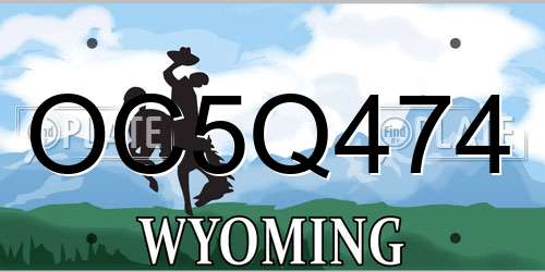 OC5Q474 Wyoming License Plate