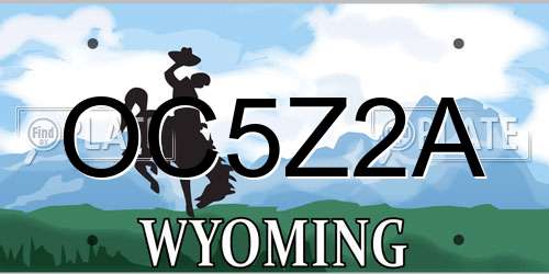 OC5Z2A Wyoming License Plate