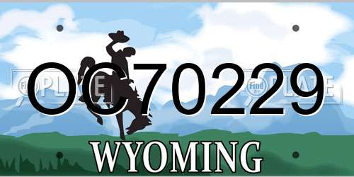 OC70229 Wyoming License Plate