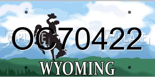 OC70422 Wyoming License Plate