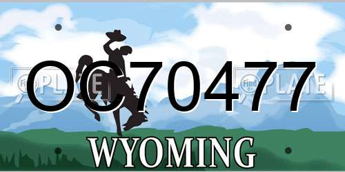 OC70477 Wyoming License Plate