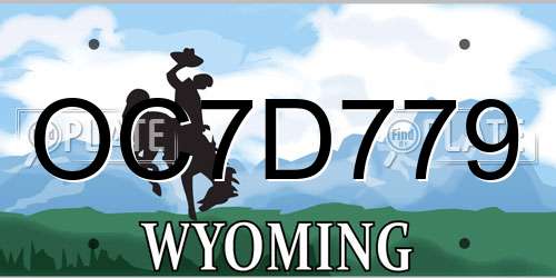 OC7D779 Wyoming License Plate