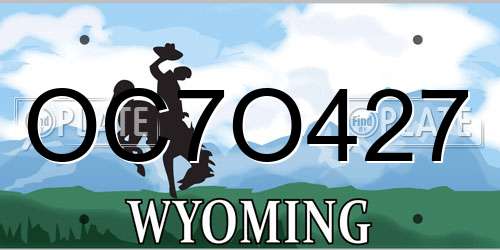OC7O427 Wyoming License Plate