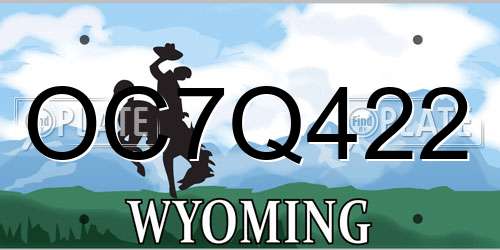 OC7Q422 Wyoming License Plate