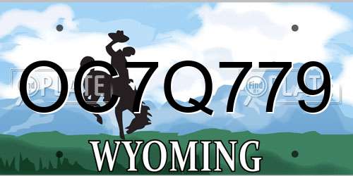 OC7Q779 Wyoming License Plate