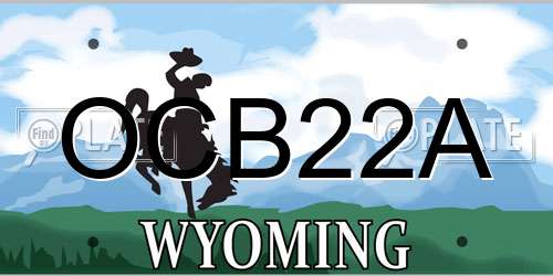 OCB22A Wyoming License Plate