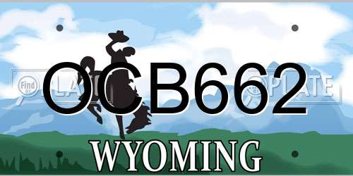 OCB662 Wyoming License Plate