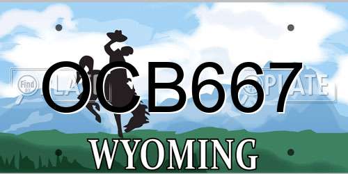 OCB667 Wyoming License Plate