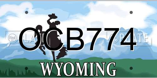 OCB774 Wyoming License Plate