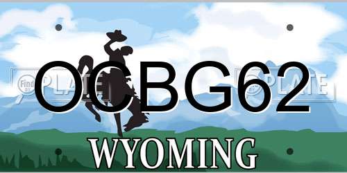 OCBG62 Wyoming License Plate