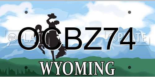 OCBZ74 Wyoming License Plate