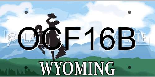 OCF16B Wyoming License Plate