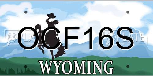 OCF16S Wyoming License Plate
