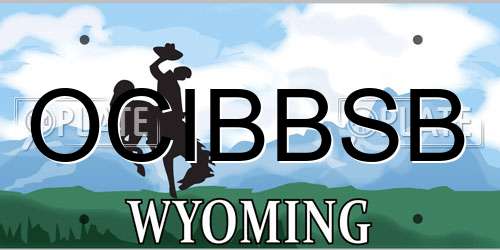 OCIBBSB Wyoming License Plate