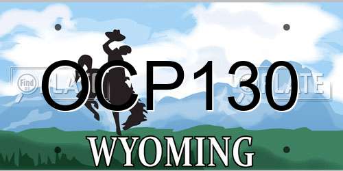 OCP130 Wyoming License Plate