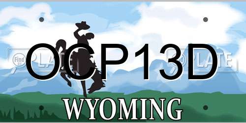 OCP13D Wyoming License Plate