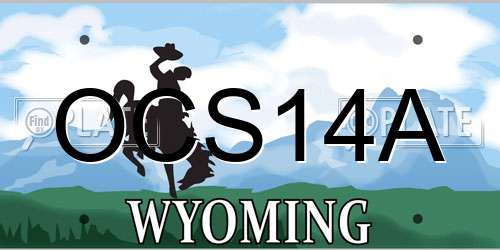 OCS14A Wyoming License Plate
