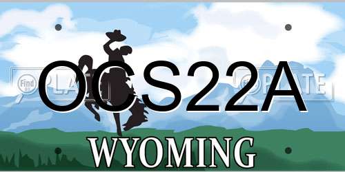 OCS22A Wyoming License Plate