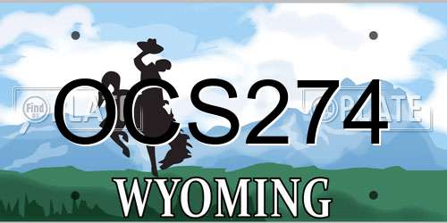 OCS274 Wyoming License Plate