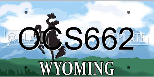 OCS662 Wyoming License Plate