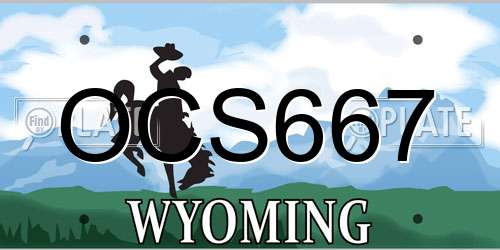 OCS667 Wyoming License Plate