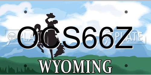 OCS66Z Wyoming License Plate