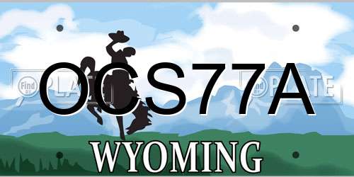 OCS77A Wyoming License Plate