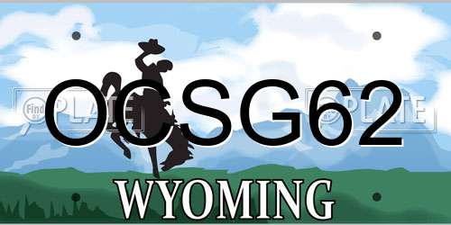 OCSG62 Wyoming License Plate
