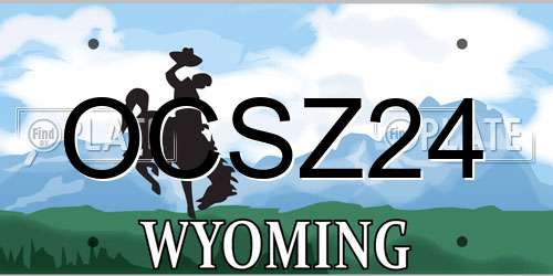 OCSZ24 Wyoming License Plate