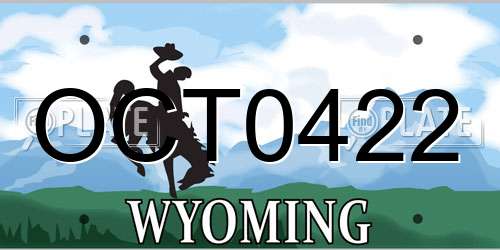 OCT0422 Wyoming License Plate