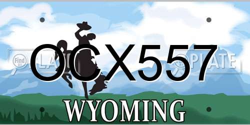 OCX557 Wyoming License Plate