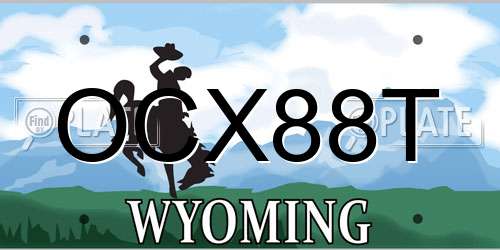 OCX88T Wyoming License Plate