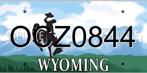 OCZ0844 Wyoming License Plate