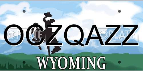 OCZQAZZ Wyoming License Plate