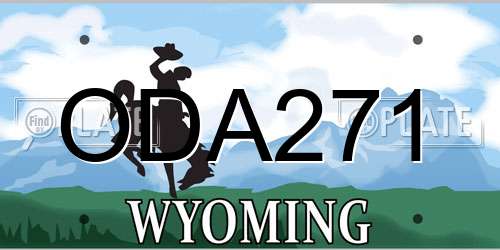 ODA271 Wyoming License Plate