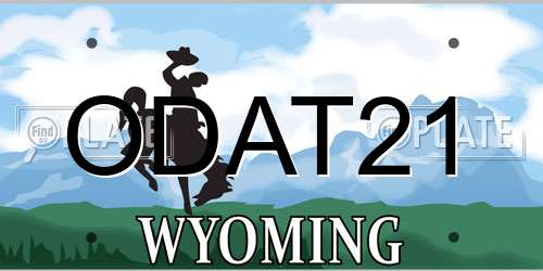 ODAT21 Wyoming License Plate