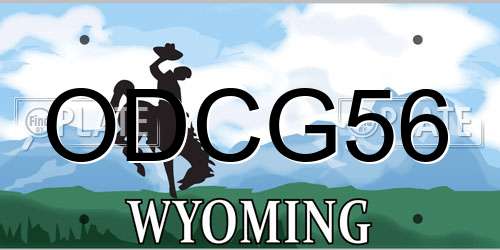 ODCG56 Wyoming License Plate