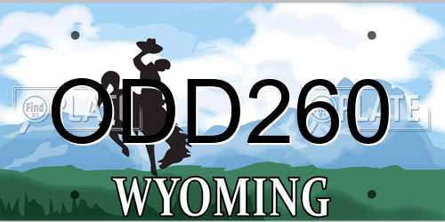 ODD260 Wyoming License Plate