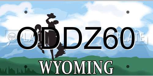 ODDZ60 Wyoming License Plate