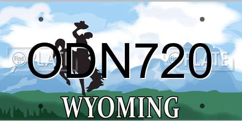 ODN720 Wyoming License Plate