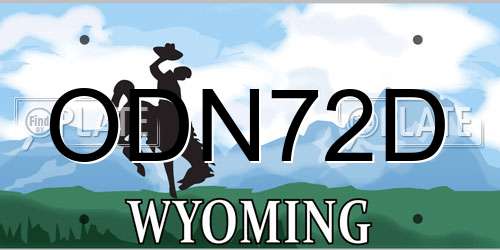 ODN72D Wyoming License Plate