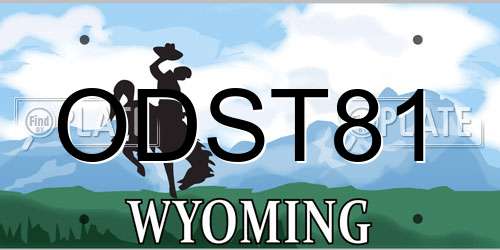 ODST81 Wyoming License Plate