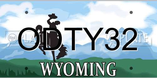 ODTY32 Wyoming License Plate