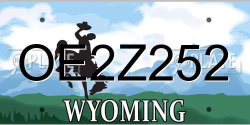 OE2Z252 Wyoming License Plate
