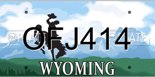 OFJ414 Wyoming License Plate